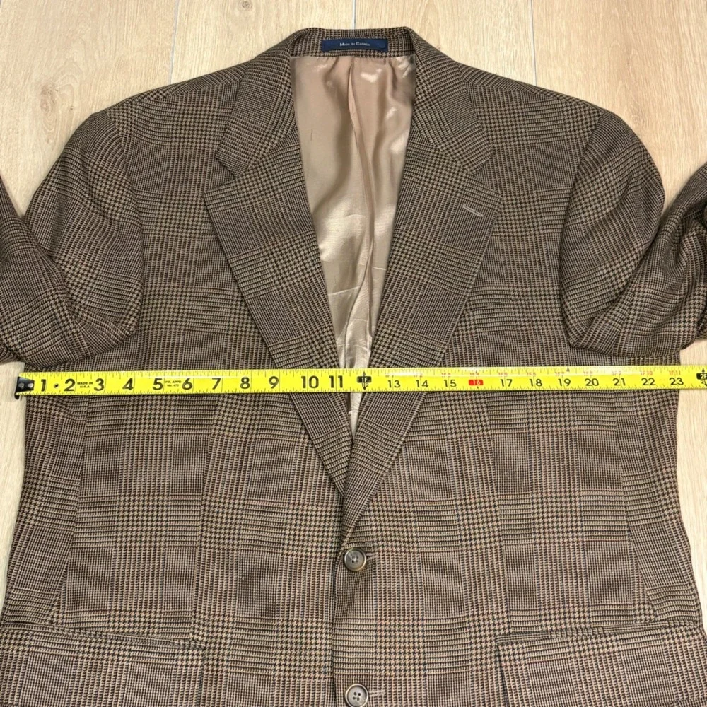 Chaps Ralph Lauren Mens 44R Blazer Silk Wool Brown Glen Plaid‎ Sport Coat Canada